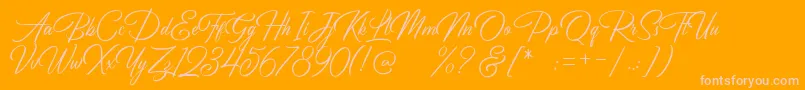 Birmingham Script DEMO Font – Pink Fonts on Orange Background