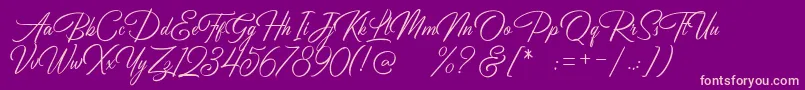 fuente Birmingham Script DEMO – Fuentes Rosadas Sobre Fondo Morado