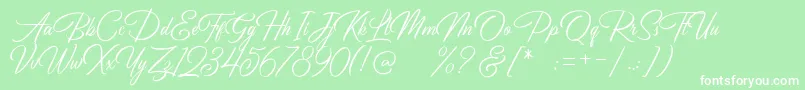 Birmingham Script DEMO Font – White Fonts on Green Background