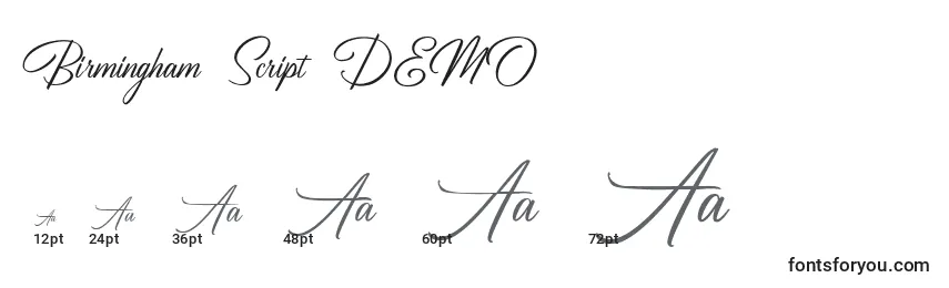 Birmingham Script DEMO Font Sizes
