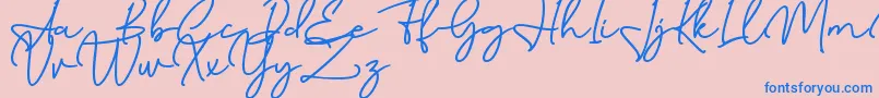 Birmingham Signature DAFONT-Schriftart – Blaue Schriften auf rosa Hintergrund