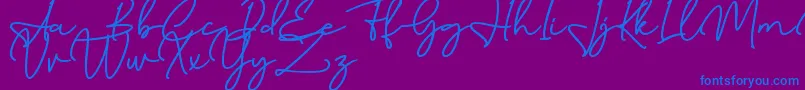 Birmingham Signature DAFONT Font – Blue Fonts on Purple Background