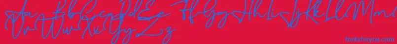 Birmingham Signature DAFONT Font – Blue Fonts on Red Background