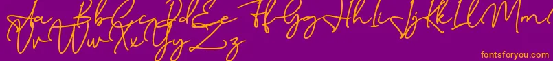 Birmingham Signature DAFONT Font – Orange Fonts on Purple Background