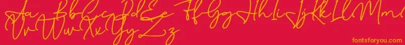 Birmingham Signature DAFONT Font – Orange Fonts on Red Background