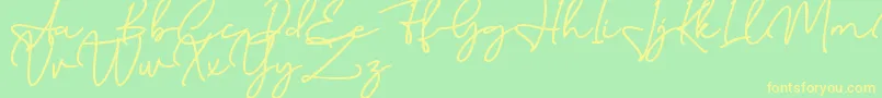 Birmingham Signature DAFONT Font – Yellow Fonts on Green Background