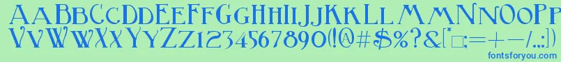 BirminghamBold Font – Blue Fonts on Green Background