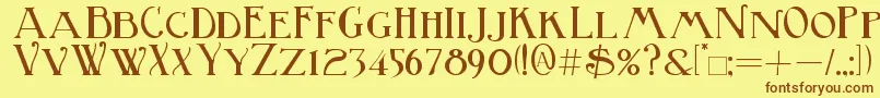 BirminghamBold Font – Brown Fonts on Yellow Background