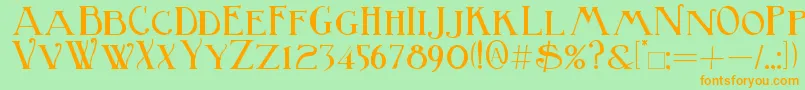 BirminghamBold Font – Orange Fonts on Green Background