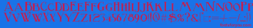 BirminghamBold-Schriftart – Rote Schriften auf blauem Hintergrund