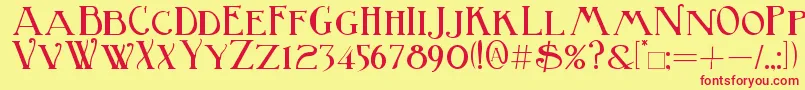 BirminghamBold Font – Red Fonts on Yellow Background