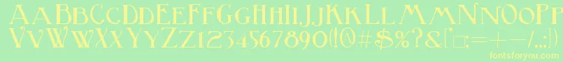 BirminghamBold Font – Yellow Fonts on Green Background