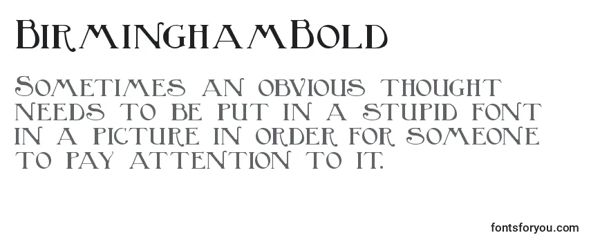 Review of the BirminghamBold (121354) Font