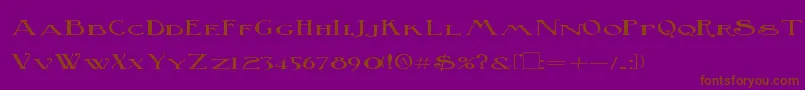 フォントBirminghamSquat – 紫色の背景に茶色のフォント