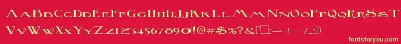 BirminghamSquat Font – Yellow Fonts on Red Background