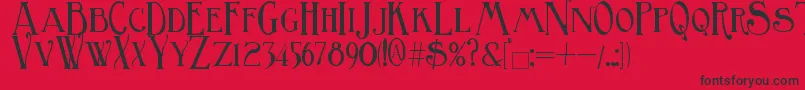 BirminghamTitling Font – Black Fonts on Red Background