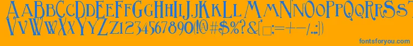 BirminghamTitling Font – Blue Fonts on Orange Background
