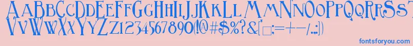 BirminghamTitling Font – Blue Fonts on Pink Background