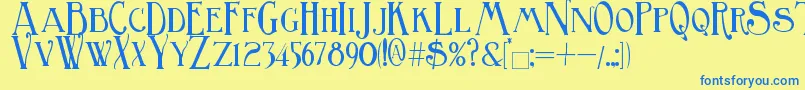 BirminghamTitling Font – Blue Fonts on Yellow Background