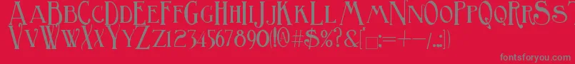 BirminghamTitling Font – Gray Fonts on Red Background