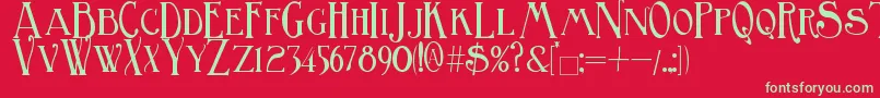 BirminghamTitling Font – Green Fonts on Red Background