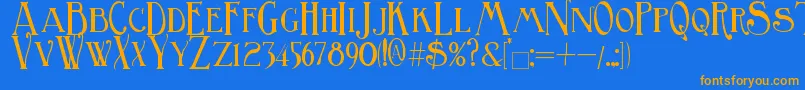 BirminghamTitling Font – Orange Fonts on Blue Background