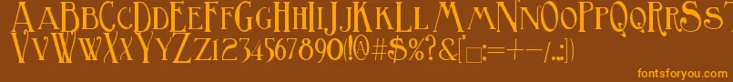 BirminghamTitling Font – Orange Fonts on Brown Background