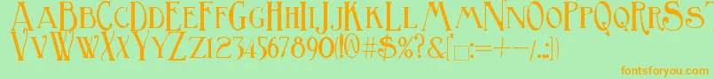 BirminghamTitling Font – Orange Fonts on Green Background