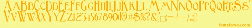 BirminghamTitling Font – Orange Fonts on Yellow Background