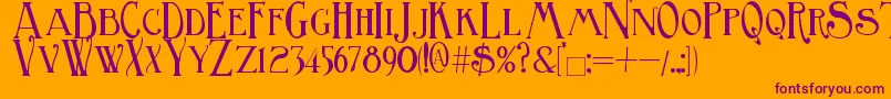 BirminghamTitling Font – Purple Fonts on Orange Background