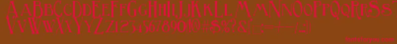BirminghamTitling Font – Red Fonts on Brown Background