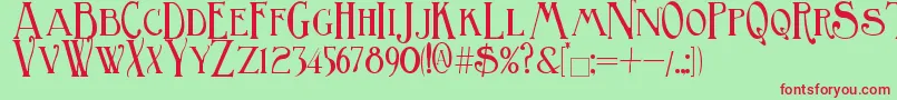BirminghamTitling Font – Red Fonts on Green Background