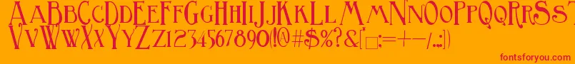 BirminghamTitling Font – Red Fonts on Orange Background