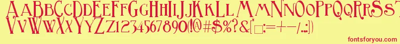BirminghamTitling Font – Red Fonts on Yellow Background