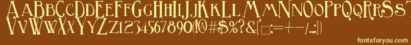 BirminghamTitling Font – Yellow Fonts on Brown Background