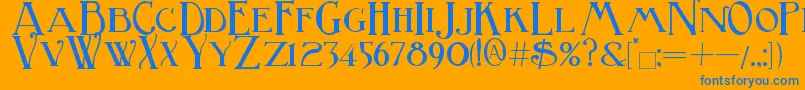 BirminghamTitlingBold Font – Blue Fonts on Orange Background