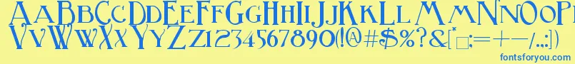 BirminghamTitlingBold Font – Blue Fonts on Yellow Background