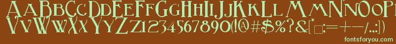 BirminghamTitlingBold Font – Green Fonts on Brown Background