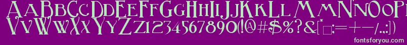 BirminghamTitlingBold Font – Green Fonts on Purple Background