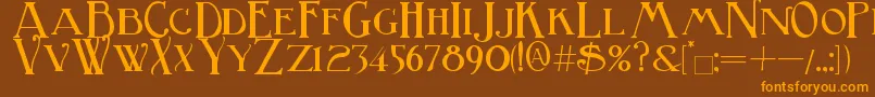 BirminghamTitlingBold Font – Orange Fonts on Brown Background