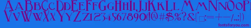 BirminghamTitlingBold Font – Purple Fonts on Blue Background