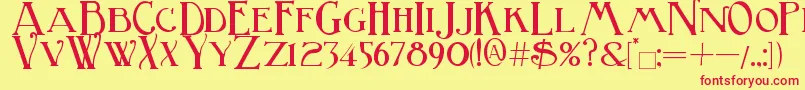 BirminghamTitlingBold Font – Red Fonts on Yellow Background