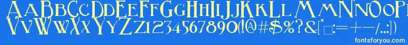 BirminghamTitlingBold Font – Yellow Fonts on Blue Background