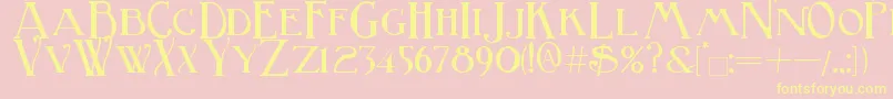 BirminghamTitlingBold-Schriftart – Gelbe Schriften auf rosa Hintergrund