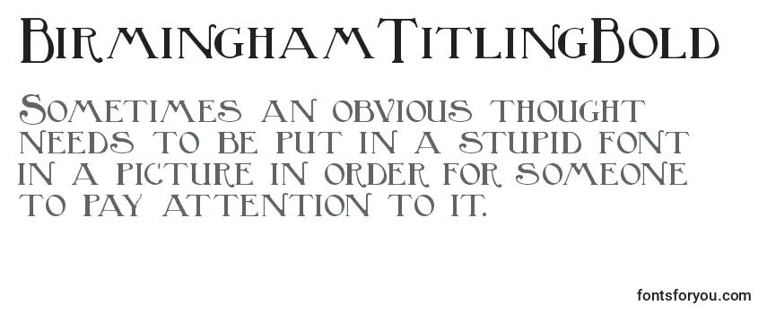 Review of the BirminghamTitlingBold (121358) Font