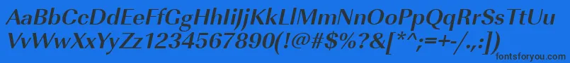 Шрифт UrwimperialtBoldOblique – чёрные шрифты на синем фоне