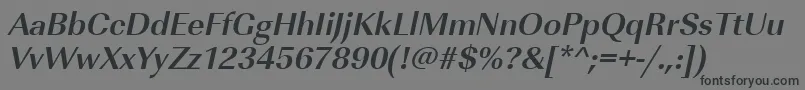 Шрифт UrwimperialtBoldOblique – чёрные шрифты на сером фоне