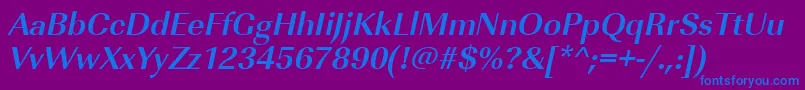 UrwimperialtBoldOblique Font – Blue Fonts on Purple Background