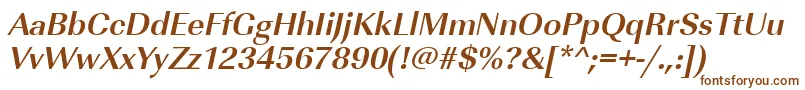 UrwimperialtBoldOblique-fontti – ruskeat fontit valkoisella taustalla