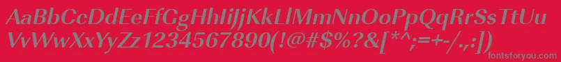 UrwimperialtBoldOblique Font – Gray Fonts on Red Background
